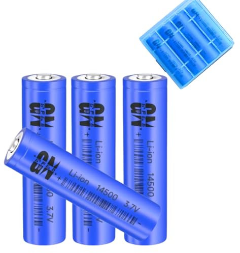 14500 Rechargeable Battery AA, Solar Light Battery, 3.7V 1000mAh Button Top Batteries,flashlights, remote controls, toys, electric shavers, cordless vacuum cleaners 4 Pcs