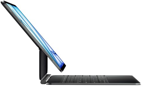 doqo Funda para iPad Air 13 y iPad Pro de 12.9 pulgadas con teclado, funda de teclado mágico para iPad Air 13 (M2/M3) 2024 2025, iPad Pro 12.9 (6ª, 5ª, 4ª, 3ª generación) con multitrackpad delgado de