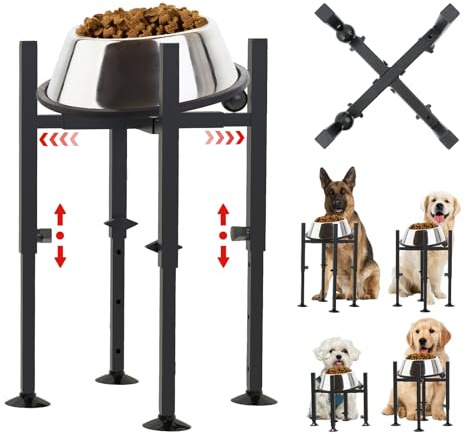 QUMENEY Soporte Elevado de Cuatro Patas para comedero de Perro