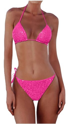 Sunfashion meerjungfrauenflosse Damen,Bikini Damen bauchweg Amazon Badeanzug String Set sexy Oberteil Damen transparent Dessous Frauen Bikini Oberteil Rot für Damen in Farben Monoflosse Mit Bikini (M