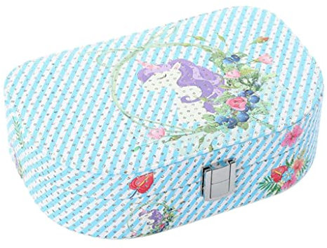 sporful Portable Multi Color Jewelry Box Lady Cosmetic Makeup Case, Box with Lock for Earring Ring Necklace Bracelet Watch