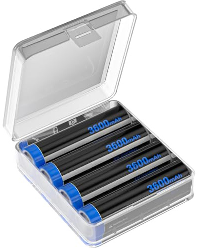 Verbessert Hohe Kapazität 3600mAh NI-MH Akku Batterien mit für LED Stirnlampe, Fernbedienung-4 Stück