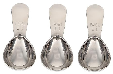 Cabilock 3 Piezas cuchara dosificadora de cafe taza de café cafetera de goteo medida cafeteria coffee machine Medición de la primicia cucharas dosificadoras de polvo Acero inoxidable Silver