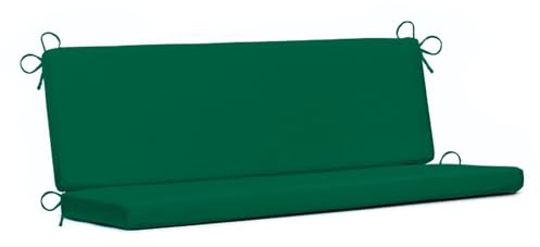 PARAMAISON Cuscino Dondolo 2 Posti Cook, Sfoderabile, Antigraffio, con Laccetti, Interni od Esterni, Imbottitura 5 cm, Universale |Verde 110x55 cm