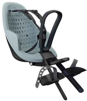 Thule Yepp 2 Mini – Fahrradkindersitz vorne montiert – stoßdämpfender Schaumstoffsitz – verstellbare Fußstützen und Fußriemen – einfaches Befestigungssystem – verstellbares 5-Punkt-Gurtsystem