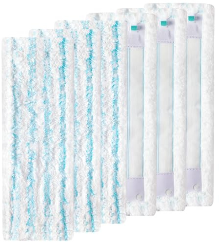EOVWAEO 6 Stück Wischbezüge für Leifheit Profi XL Micro Duo Bodenwischer | 2 Arten Mikrofaser Ersatzbezüge für Alle Böden, Schnelle Fleckentfernung Effiziente Wasseraufnahme