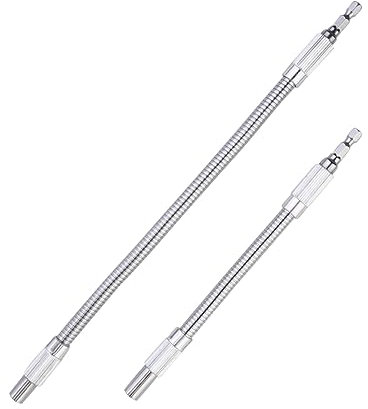 SHINEOFI 2pcs Flexible Electric Drill Bit Extension Connection Rod for Tight Spaces and Sturdy Shaft for Screwdrivers and Power Tools