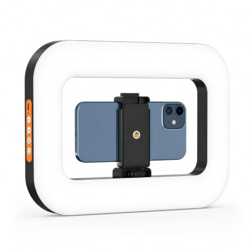 Selfie Ring Video Light, Smartphone Handheld Stabilizer Grip | With Powerful 20W LED Light, Adjustable Color (2500K-8500K), Video Stabilizer for Camera, Smartphone, Vlogging, Makeup