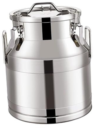 Sharplace Bidon à lait élégant, polyvalent et robuste, avec poignées, récipient à avec couvercle hermétique, pour la maison, la ferme, le café, 28 L