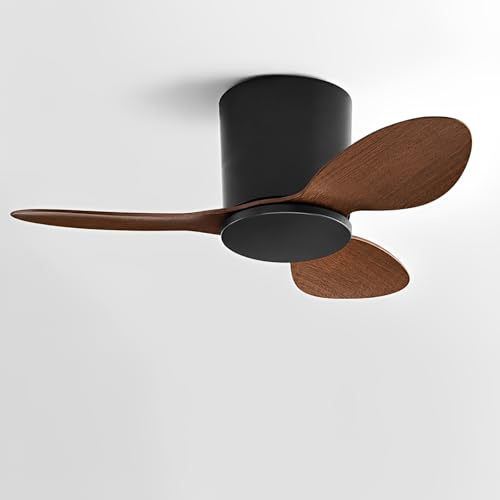 IBalody Ventilador de techo empotrable sin luz Ventilador de techo pequeño moderno con mando a distancia 6 velocidades Ventilador de techo sin luces para restaurante Dormitorio Patio (25 pulgadas)