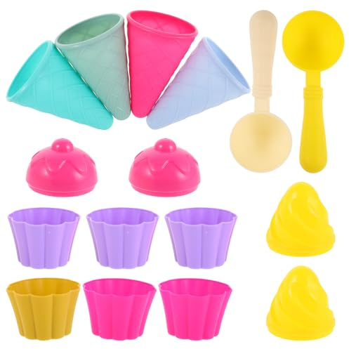 FRCOLOR 3Set Beach Ice Cream Cones Scoop Molds for Creative for Seaside Adventures for Sandcastle Fun and Imaginative Games