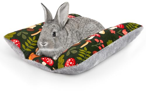 Hedgeink Kaninchenbett Verdickte Weiche Kuscheldecke Waschbares Zwei-Seiten Plüschkissen Matratze für Kleintiere wie Kaninchen, Meerschweinchen, Hamster, Chinchilla
