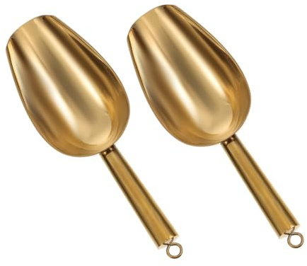 Healifty 2 Piezas Cucharas para Servir Alimentos Inoxidable Unidades Cucharón Multifuncional para Hielo Café Té para Cocina como Bodas y Postres