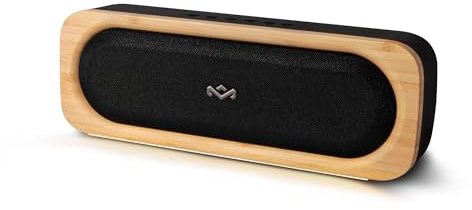 House of Marley Get Together Go Portable Bluetooth Speaker - 30W | Sustainably Crafted Wireless Speaker, 20H Battery, IP67 Waterproof, 3 EQ Modes, AUX Input, Built-In Bottle Opener, Black