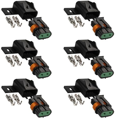 VANSIHO ATO/ATC Inline Fuse Holder Kit, IP67 Waterproof Sealed Fuse Block with 12-10 AWG Terminals for Car Audio, Off-Road Lights, Marine Boats (Pack of 6)