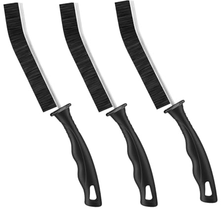 3X Crevice Cleaning Brush Hard-Bristled | Multifunctional Gap Cleaning Brush | Grout Brush for Narrow Hard to Reach Places | Suitable for Around Bathroom Fittings, Taps, Hob, Kitchen Sink