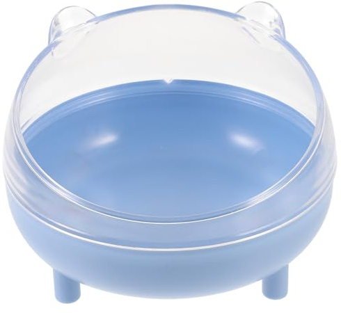 TOYANDONA Contenedor de Baño de Arena para Hámster Pequeño, Bañera de Plástico Azul Tapa Semicerrada Transparente, Diseño Desmontable Portátil para Mascotas y Viaje Color Color Aleatorio