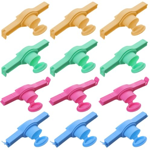 JOINPAYA Lot de 12 Pinces Réutilisables pour Paquet Alimentaires, Clips de Fermeture Colorés, Compactes et Légères pour Conserver Fraîcheur Snacks et Sachets de Chips