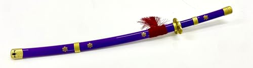 Generico Katana Enma Viola Cosplay Anime, Viola e Oro, bambù, 102 cm, Lama Ornamentale 68 cm, 215 g