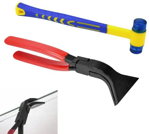 Generisch Falzzange 45° Set, 60 mm Blechbiegezange mit Gummihammer für Dacharbeiten