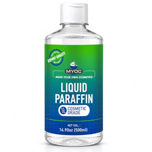 MYOC Mineral Oil Light Liquid Paraffin – USP Grade 500ml (16.9 fl oz) | Pure Colourless Emollient for Moisturisers, Massage Oil & Cosmetic Formulations