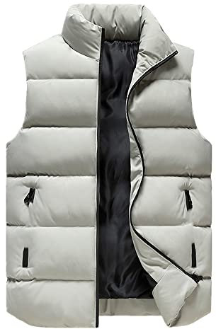 Herren Weste Weste Weste Casual Weste Herbst Winter Steigerung M-XL Daunenjacke Herren, weiß, XXXL