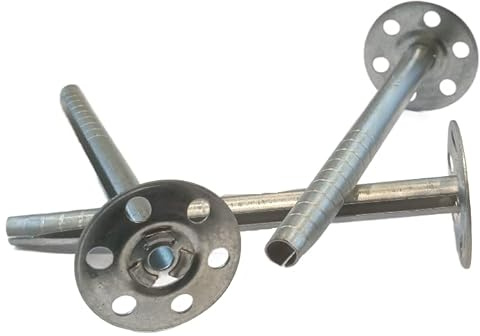 Metall Tellerdübel 8x250 mm 50 Stück | Schlagdübel, Dämmstoffdübel, Dämmstoffhalter, Fassadendübel, Metall Dübel