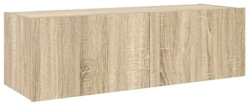 vidaXL Väggmonterad tv-bänk LED sonoma-ek 100x35x31 cm, väggenhet, väggmonterad TV-enhet, väggmonterat skåp, TV-väggenhet, hängskåp, väggförråd