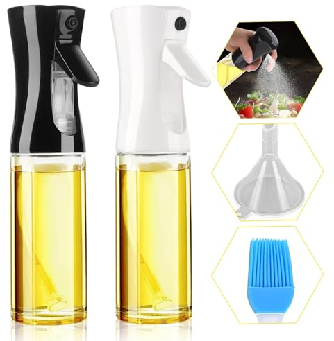 SupRovare 2 Stück Ölsprüher, Öl Sprühflasche, 200ml Ölspray, Ölspray zum Kochen, Ölsprüher für Speiseöl, Öl Sprühflasche zum Kochen, Olive Oil Sprayer for Salad, Grilling, Baking in the Kitchen