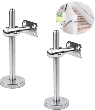Handlaufhalter Edelstahl Verstellbare Handlaufträger, 2 Stück Handlaufstütze Tragrahmen für Handlauf Halterung der Treppenwand Wandhalterung Zubehö, Korridor Stützstange, Innenwand Loft, Geländer