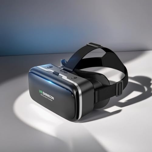 VR Brille 3D für Smartphone & PC – Handy-VR Headset mit einstellbarem Linsen-/Pupillendistanz, abnehmbarem Komfort-Polster, leichtes Design – ideal für Kinder & Einsteiger