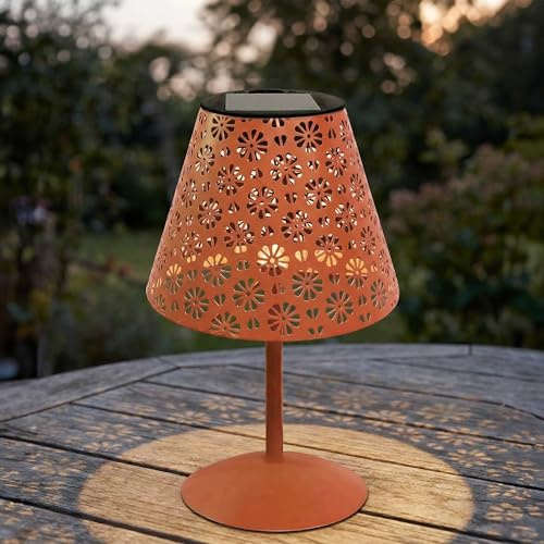 LightLogic Solar Tischlampe – Kabellose LED Lampe für Innen & Außen – Wetterfest & energiesparend – Stimmungsvolles warmweißes Licht - Rot