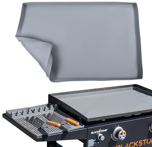 TIBI IPSI Blackstone Silikon-Grillabdeckung – 55,9 cm Silikon-Grillmatte mit 2 Spateln und 1 Silikon-Seitenablage – Schützen Sie Ihre 55,9 cm große Grillplatte mit unserer Blackstone Silikonmatte