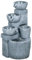 Outsunny Gartenbrunnen, Springbrunnen mit 4 Stufen, Solar Wasserbrunnen mit LED-Beleuchtung, Zierbrunnen für Gartenteich, Balkon, Kunstharz, 31 x 27 x 57 cm