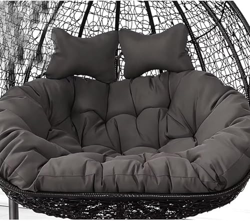 Sitzkissen für 2-Personen-Hängemattenschaukelstühle, Ersatzkissen für Doppelsitzer-Eierstuhl, wasserdichte 2-Sitzer-Kissen für Hängekorbstühle, Nur Kissen(F,150 * 110cm/59 * 43in)