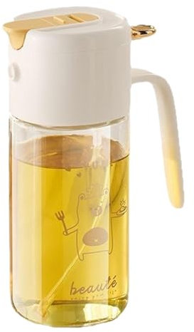 Botella de aerosol de aceite de oliva, botella de dispensador de almacenamiento de aceite 2 en 1, pulverizador de dispensador de aceite de vidrio de 550 ml, dispositivos de cocina precisos de control