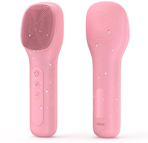 Gesichtsreinigungsbürste Wiederaufladbare wasserdichte zum Reinigen Peelen Massieren elektrisches Gesichtspeeling für Frauen und Männer Make-up-Entfernung (Rosa)
