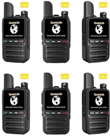 6 Pack Nationwide Unlimited Range Walkie Talkies Poc Two-Way Radio Long Range,Pre-Installed SIM Card (Free for Life) Suitable for Fleet Dispatch/Construction Site Collaboration/Family Emergencies