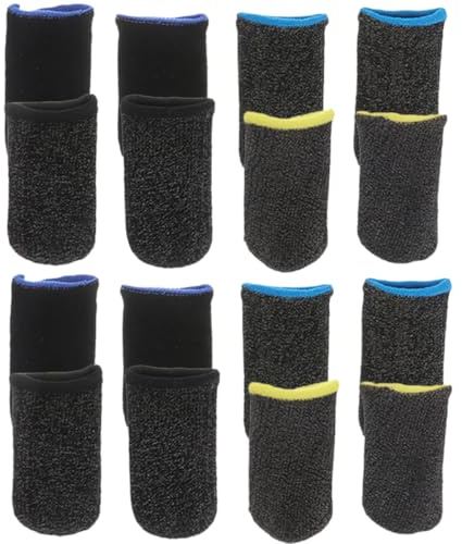 PAMINGONO Fundas para Dedos para Juegos de Móvil 8 Pares Ultrafinas y Transpirables Protectores Antideslizantes y Resistentes al Sudor Colores Mixtos Compatibles Pantallas Táctiles