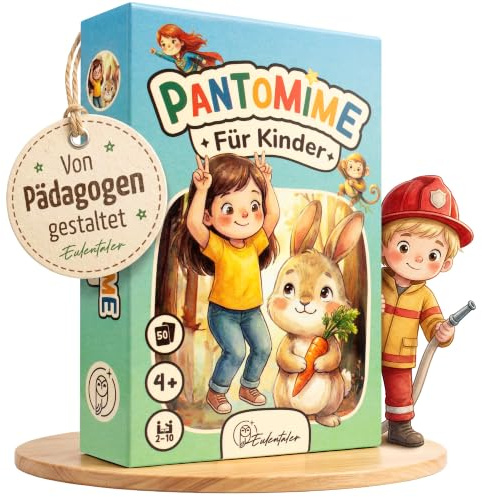 EULENTALER Pantomime Spiel für Kinder ab 4 | Von Pädagogen gestaltet | Lustiges Familienspiel & Ratespiel, Outdoor & Indoor Kinderspiel, Geschenkidee für Mädchen & Jungen, wer bin ich Reisespiel