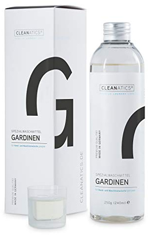 CLEANATICS Gardinen Waschmittel für lange Frische & leuchtende Farben bei Gardinen, Gardinenschals, Vorhänge, Volants - Konzentrat zur sanften & zuverlässigen Gardinenpflege, Gardinenreiniger (250 g)