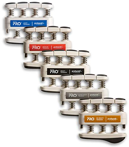 PROHANDS Pro Handtrainer, Fingertrainer (Handgriffstärker), federbelastet, Finger-Kolben-System, isoliert und trainiert jeden Finger