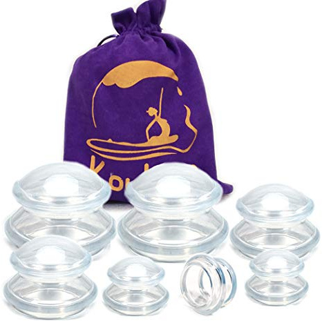 Koukone 7 Cups silicona para terapia de ventosas 3 tamaños kit profesional de ventosa de masaje para ventosa anticelulitis recuperación de lesiones