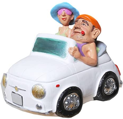 Spardose Urlaubs-Pärchen im Auto 14 cm Sparschwein Urlaub verreisen Urlauber