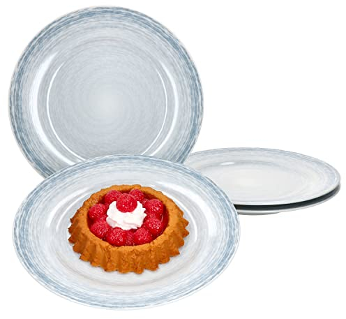 Ritzenhoff & Breker Nordic Kuchenteller 4-er Set Hellblau I Dessert-Teller 20,5 cm I Teller-Service für 4 Personen I hochwertiges Marken-Porzellan mikrowellengeeignet & spülmaschinengeeignet