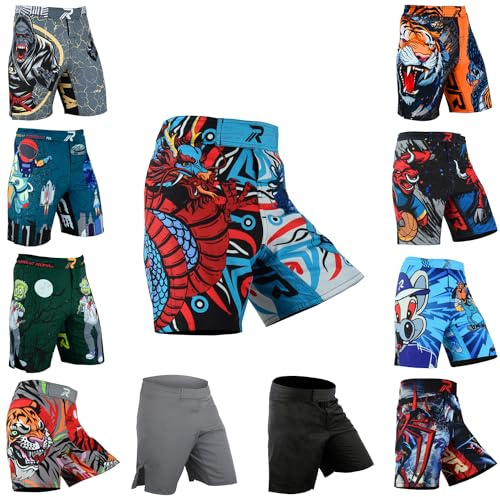 Roar Kids Mixed Martial Arts MMA Shorts BJJ Cross Training Gym Boxing Grappling Kickboxing Muay Thai Workout Shorts (Y-XSmall, Dragon)