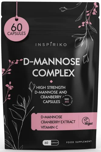 D Mannose 1000Mg Tablets Complex - 3-in-1 D-mannose Capsules with High-Strength Cranberry Extract & Vitamin C. 60 Capsules. Made in UK