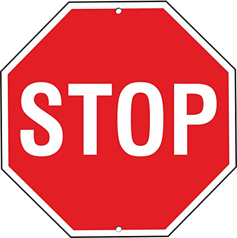 pubblimania STOP Schild aus Aluminium Metall Achteck 3 mm für den Außenbereich cm 30 x 30 (Stop)