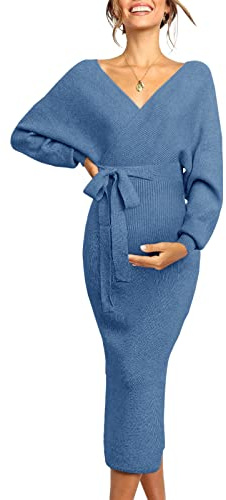 Chang Yun Maternity Nursing Dress Sweater Dress for Women Wedding Guest Dress Baby Shower Maternity Photoshoot Outfits