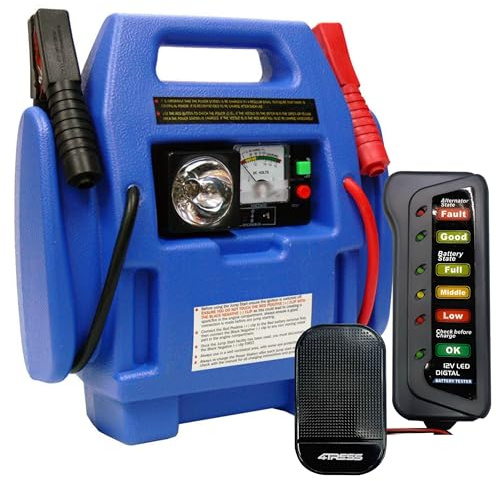 ACPP9 900A Portable Power Pack Jump Starter with 300 PSI Air Compressor, 12V Power Station, LED Work Light, Battery and Alternator Tester and 4TRESS Non Slip Dash Mat